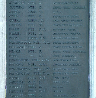 The names of John Parle and Frank Parle can be found in the third panel from the left on the west side of Victoria Park War Memorial.